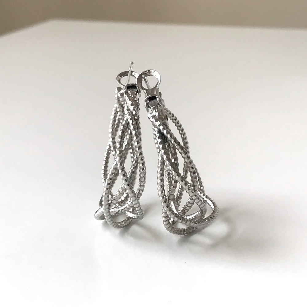 Sterling Silver Vintage Braided Hoop Earrings